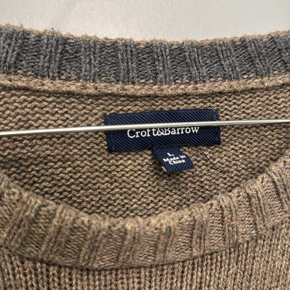 Croft and Barrow Brown/Tan Pullover Crewneck Sweater in size men’s large - Picture 2 of 7